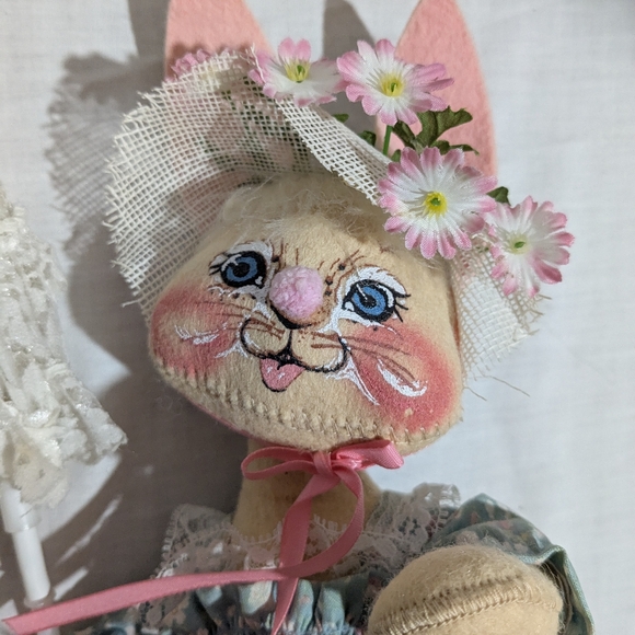 Annalee Easter Bunny Rabbit couple Dolls VTG 1988 Mobilitee - Picture 12 of 16